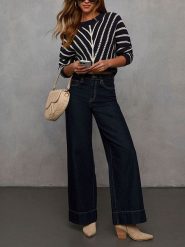 Milan Kiss Sweter w kolorze granatowym rozmiar: M. Niebieskie swetry klasyczne damskie Milan Kiss, m, bez kołnierzyka. Za 152.99 zł.