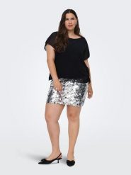 ONLY Carmakoma Bluzka w kolorze czarnym rozmiar: 48. Czarne bluzki damskie Only Carmakoma, bez wzorów, bez kołnierzyka, bez ramiączek. Za 95.95 zł.