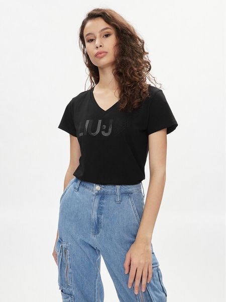 Liu Jo T-Shirt TA4137 J6040 Czarny Regular Fit. Czarne t-shirty damskie Liu Jo, xs, bez wzorów, z bawełny, bez kołnierzyka. Za 229.99 zł.