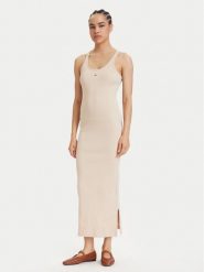 Tommy Jeans Sukienka letnia Racerback DW0DW22329 Beżowy jasny Slim Fit. Brązowe sukienki damskie Tommy Jeans, bez wzorów, z bawełny, bez ramiączek. Za 329.99 zł.