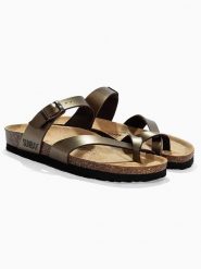 Sunbay Japonki "Tulipe" w kolorze złotym rozmiar: 38. Żółte klapki damskie Sunbay, bez wzorów, z otwartym noskiem, bez obcasa, bez zapięcia. Za 175.67 zł.