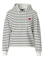 Pieces Bluza "Chilli" w kolorze kremowo-czarnym rozmiar: XS. Brązowe bluzy damskie Pieces, xs, bez wzorów, z kapturem. Za 92.21 zł.