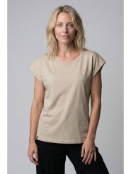 Alife and kickin Koszulka "Sigrid" w kolorze beżowym rozmiar: M. Brązowe bluzki damskie Alife and Kickin, m, bez wzorów, z bawełny, bez kołnierzyka, bez ramiączek. Za 43.99 zł.