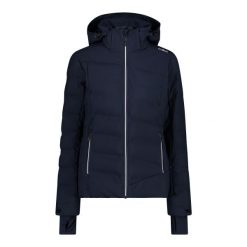 Kurtka puchowa damska z kapturem i zamkiem CMP. Niebieskie kurtki sportowe damskie CMP, na zimę, l, bez wzorów, z puchu, z kapturem. W wyprzedaży za 835.50 zł.