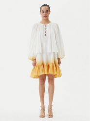 PINKO Sukienka letnia Inventi Abito 104949 A2G4 Écru Relaxed Fit. Sukienki damskie Pinko, bez wzorów, z bawełny, bez ramiączek. Za 959.99 zł.