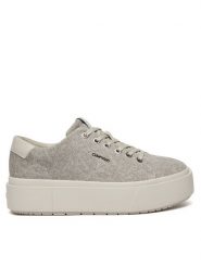 Calvin Klein Sneakersy Flatform Cup Lace Up W/Ml Felt HW0HW02325 Szary. Szare obuwie sportowe damskie Calvin Klein, z materiału, bez zapięcia. Za 649.99 zł.