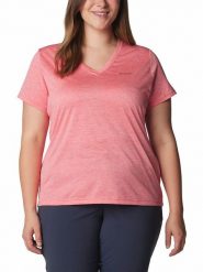 Columbia Koszulka turystyczna "Columbia Hike™" w kolorze jasnoróżowym rozmiar: XL. Różowe koszulki damskie Columbia, xl, bez wzorów, z materiału, bez kołnierzyka, bez ramiączek. Za 57.06 zł.