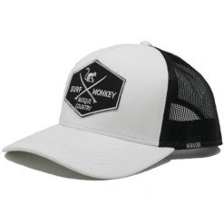 Czapka Trucker - 5 Paneli / Z recyklingu / Jeden rozmiar (Biały/Czarny). Białe czapki damskie SURF MONKEY, z aplikacjami. Za 159.95 zł.