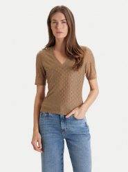 Marciano Guess T-Shirt 5RGP22 6311A Beżowy Regular Fit. Brązowe t-shirty damskie Marciano Guess, xl, z aplikacjami, z syntetyku, bez kołnierzyka. Za 529.99 zł.