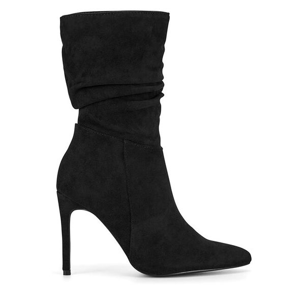 Botki DeeZee. Czarne botki damskie DeeZee, bez obcasa, na szpilce, bez zapięcia. Za 199.99 zł.