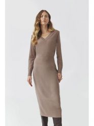 TATUUM Sukienka "Jasmine" w kolorze szarobrązowym rozmiar: XXL. Brązowe sukienki damskie TATUUM, bez wzorów, bez ramiączek. Za 165.71 zł.