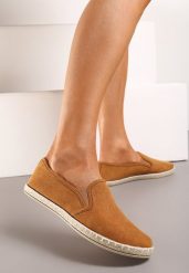 Brązowe Wsuwane Tenisówki Espadryle z Plecioną Podeszwą Elladia. Brązowe espadryle damskie Renee, na lato, bez zapięcia, tenisowe. Za 39.99 zł.