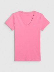 4F Koszulka w kolorze różowym rozmiar: L. Różowe bluzki damskie 4F, l, bez wzorów, bez kołnierzyka, bez ramiączek. Za 41.39 zł.