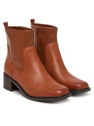 Aldo Botki Tywyn 14405271 Brązowy. Brązowe botki damskie ALDO, ze skóry, bez obcasa, na słupku, bez zapięcia. Za 599.99 zł.
