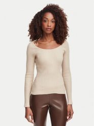 Guess Sweter W6YR22 Z0966 Beżowy Slim Fit. Brązowe swetry klasyczne damskie Guess, m, z wiskozy, bez kołnierzyka. Za 394.99 zł.