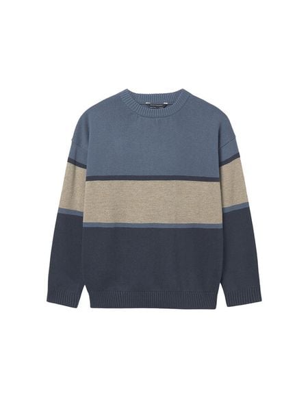 Mayoral Sweter 7303 Granatowy Regular Fit. Niebieskie swetry chłopięce Mayoral, z bawełny, bez kołnierzyka. Za 89.99 zł.
