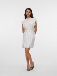 Vero Moda Sukienka w kolorze białym rozmiar: M. Białe sukienki damskie Vero Moda, bez wzorów, z bawełny, bez ramiączek. Za 118.56 zł.