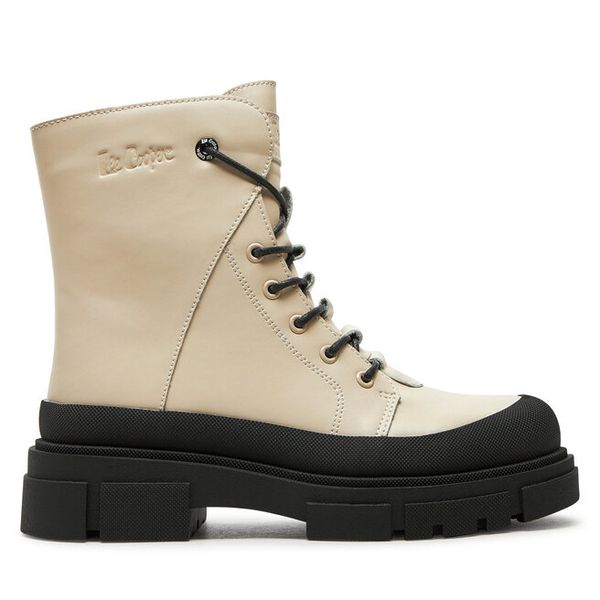 Trzewiki Lee Cooper. Białe botki damskie Lee Cooper, bez obcasa, na płaskiej podeszwie, bez zapięcia. Za 199.99 zł.