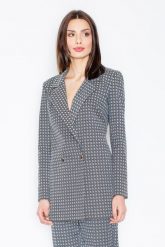Szara Elegancka Marynarka na Dwa Guziki. Szare marynarki i żakiety damskie Figl, s, bez wzorów, z elastanu, eleganckie. Za 299.00 zł.