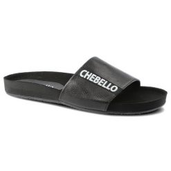 Czarne Klapki Chebello Damskie Wygodne Buty. Czarne klapki damskie CheBello, z aplikacjami, z materiału, bez obcasa, bez zapięcia. Za 141.00 zł.