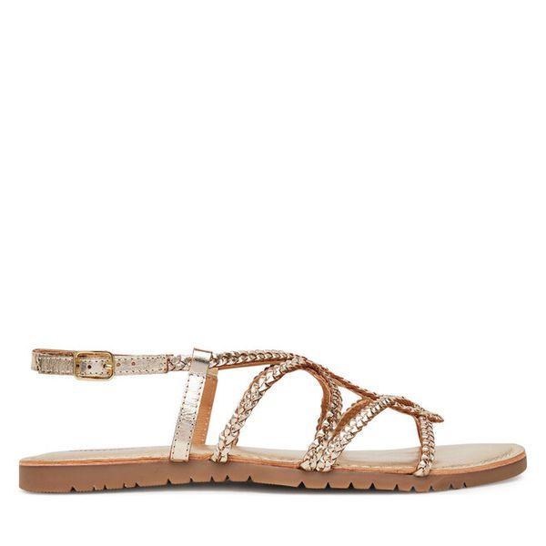 Sandały Gioseppo. Żółte sandały damskie Gioseppo, bez wzorów, bez obcasa, na płaskiej podeszwie, bez zapięcia. Za 299.99 zł.