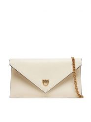 PINKO Torebka Flat Purse Mini AI 25-26 PCPL 105347 A0F1 Écru. Torebki wieczorowe damskie Pinko, bez wzorów, ze skóry, bez dodatków. Za 699.99 zł.