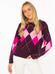 Zwillingsherz Kaszmirowy sweter w kolorze fioletowo-bordowym rozmiar: L. Czerwone swetry klasyczne damskie Zwillingsherz, l, z kaszmiru, bez kołnierzyka. Za 634.95 zł.