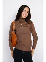 ASSUILI Golf w kolorze brązowym rozmiar: 36. Brązowe golfy damskie Assuili, bez wzorów, z kaszmiru, bez ramiączek. Za 149.31 zł.