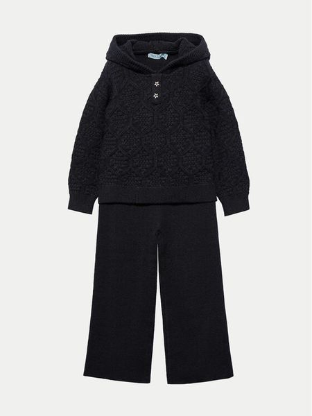 Abel & Lula Komplet sweter i spodnie materiałowe 5725 Czarny Regular Fit. Czarne swetry dziewczęce Abel & Lula, bez wzorów, z materiału, bez kołnierzyka, bez ramiączek. Za 209.99 zł.