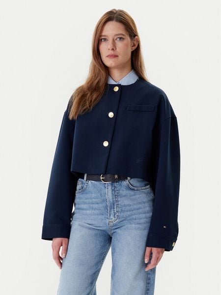 Tommy Hilfiger Marynarka WW0WW46519 Granatowy Relaxed Fit. Niebieskie marynarki i żakiety damskie Tommy Hilfiger, bez wzorów, z wiskozy. Za 599.99 zł.
