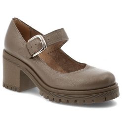 Półbuty damskie Armodo, na klocku skórzane zapinane sprzączką i z okrągłym noskiem, brązowe, 20166-V-Fango-Zl. Brązowe półbuty damskie Armodo, bez wzorów, ze skóry, z okrągłym noskiem, bez obcasa, na obcasie, bez zapięcia. Za 305.99 zł.