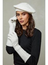 Soft Cashmere Rękawiczki w kolorze białym rozmiar: onesize. Białe rękawiczki damskie Soft Cashmere, bez wzorów, prążkowane. Za 86.99 zł.