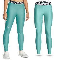Legginsy treningowe damskie UNDER ARMOUR szybkoschnące termoaktywne. Niebieskie legginsy sportowe damskie Under Armour, l, bez wzorów, do biegania. W wyprzedaży za 173.80 zł.