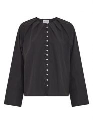 MOSS COPENHAGEN Bluzka w kolorze czarnym rozmiar: M/L. Czarne bluzki damskie Moss Copenhagen, l, bez wzorów, bez kołnierzyka, bez ramiączek. Za 159.95 zł.