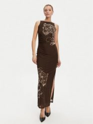 Guess Sukienka codzienna W5YK19 KCZC2 Brązowy Regular Fit. Brązowe sukienki damskie Guess, z aplikacjami, z syntetyku, bez ramiączek. Za 379.99 zł.