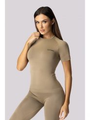 Spaio Koszulka termiczna "Alpha" w kolorze beżowym rozmiar: L. Brązowe koszulki damskie Spaio, l, bez wzorów, z materiału, bez kołnierzyka, bez ramiączek. Za 113.99 zł.