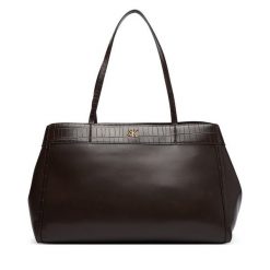 Torebka Calvin Klein. Brązowe shopper bag Calvin Klein, bez wzorów, bez dodatków. Za 749.99 zł.