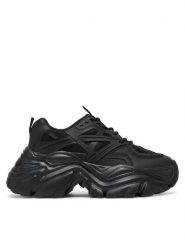 DeeZee Sneakersy AM25238 Czarny. Czarne obuwie sportowe damskie DeeZee, ze skóry, bez zapięcia. Za 159.99 zł.