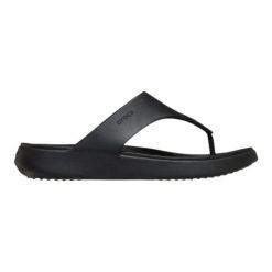 Japonki Dla Dorosłych Crocs Getaway Triangle Flip. Czarne klapki damskie Crocs, bez wzorów, z materiału, bez obcasa, bez zapięcia. Za 199.99 zł.