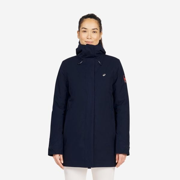 Ciepła kurtka żeglarska damska Tribord Sailing 500. Niebieskie kurtki damskie TRIBORD, m, bez wzorów, z materiału, bez kaptura. Za 399.99 zł.