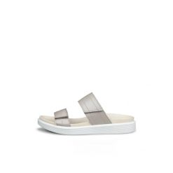 Sandały damskie Ecco Slide. Brązowe sandały damskie ECCO, bez wzorów, z materiału, bez obcasa, bez zapięcia. Za 428.00 zł.
