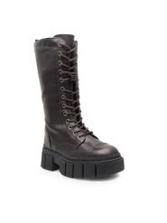 Jenny Fairy Trzewiki Fiona HY0581-1 Bordowy. Czerwone botki damskie Jenny Fairy, z syntetyku, bez obcasa, na koturnie, bez zapięcia. Za 149.99 zł.