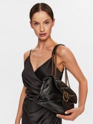 PINKO Torebka Love Classic Puff Cl AI 23-24 PLTT 100038 A0F2 Czarny. Czarne torebki wieczorowe damskie Pinko, bez wzorów, ze skóry, bez dodatków. Za 1,779.00 zł.