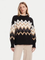 Barbour Sweter Cecelia LKN1676MI11 Czarny Relaxed Fit. Czarne swetry klasyczne damskie Barbour, z wełny, bez kołnierzyka. Za 429.99 zł.