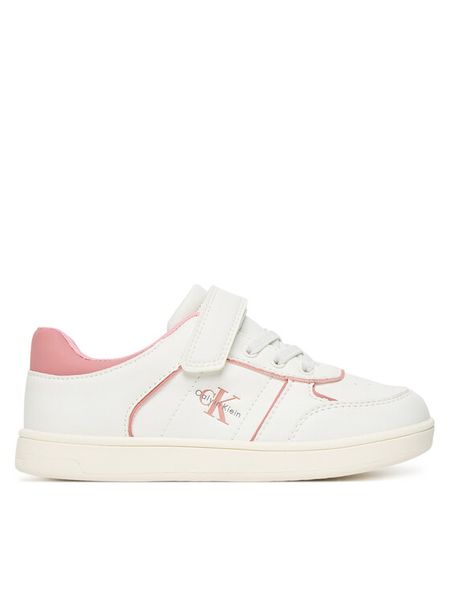 Calvin Klein Sneakersy V1A9-83082-1355 S Biały. Białe buty sportowe dziewczęce Calvin Klein, bez wzorów, ze skóry, bez zapięcia. Za 219.99 zł.