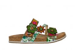 Klapki Laura Vita Brcyano 16 Jaune 202028, Wielokolorowy, Skóra naturalna - 38. Klapki damskie LAURA VITA, z aplikacjami, z materiału, bez obcasa, bez zapięcia. W wyprzedaży za 224.10 zł.