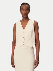 Rinascimento Kamizelka garniturowa CFC0128644003 Beżowy Regular Fit. Brązowe kamizelki damskie Rinascimento, xl, bez wzorów, z syntetyku, bez kaptura. Za 399.99 zł.