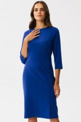 Elegancka sukienka ołówkowa z rozcięciem chaber. Sukienki damskie Stylove, bez wzorów, biznesowe, bez ramiączek. Za 289.00 zł.
