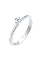Elli DIAMONDS Damski pierścionek filigranowy Classic z diamentem (0.11 ct.) w srebrze 925 Sterling Silver Pierścionki. Szare pierścionki damskie Elli DIAMONDS, z brylantem, pozłacane. Za 863.99 zł.