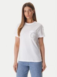 Guess T-Shirt W6GI17 K3037 Biały Regular Fit. Białe t-shirty damskie Guess, xs, z aplikacjami, z bawełny, bez kołnierzyka. Za 209.99 zł.